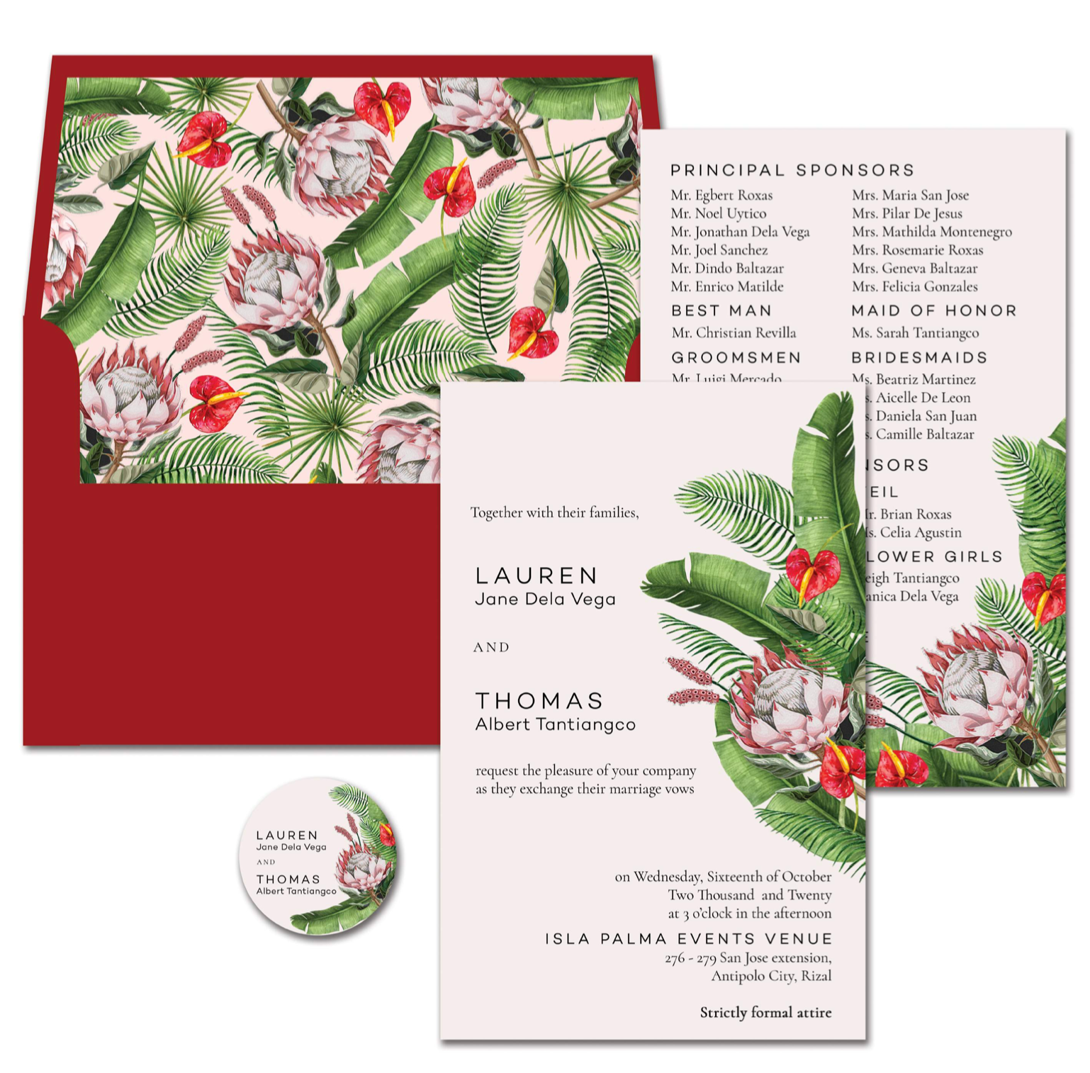 Tropical Paradise Wedding Invitation