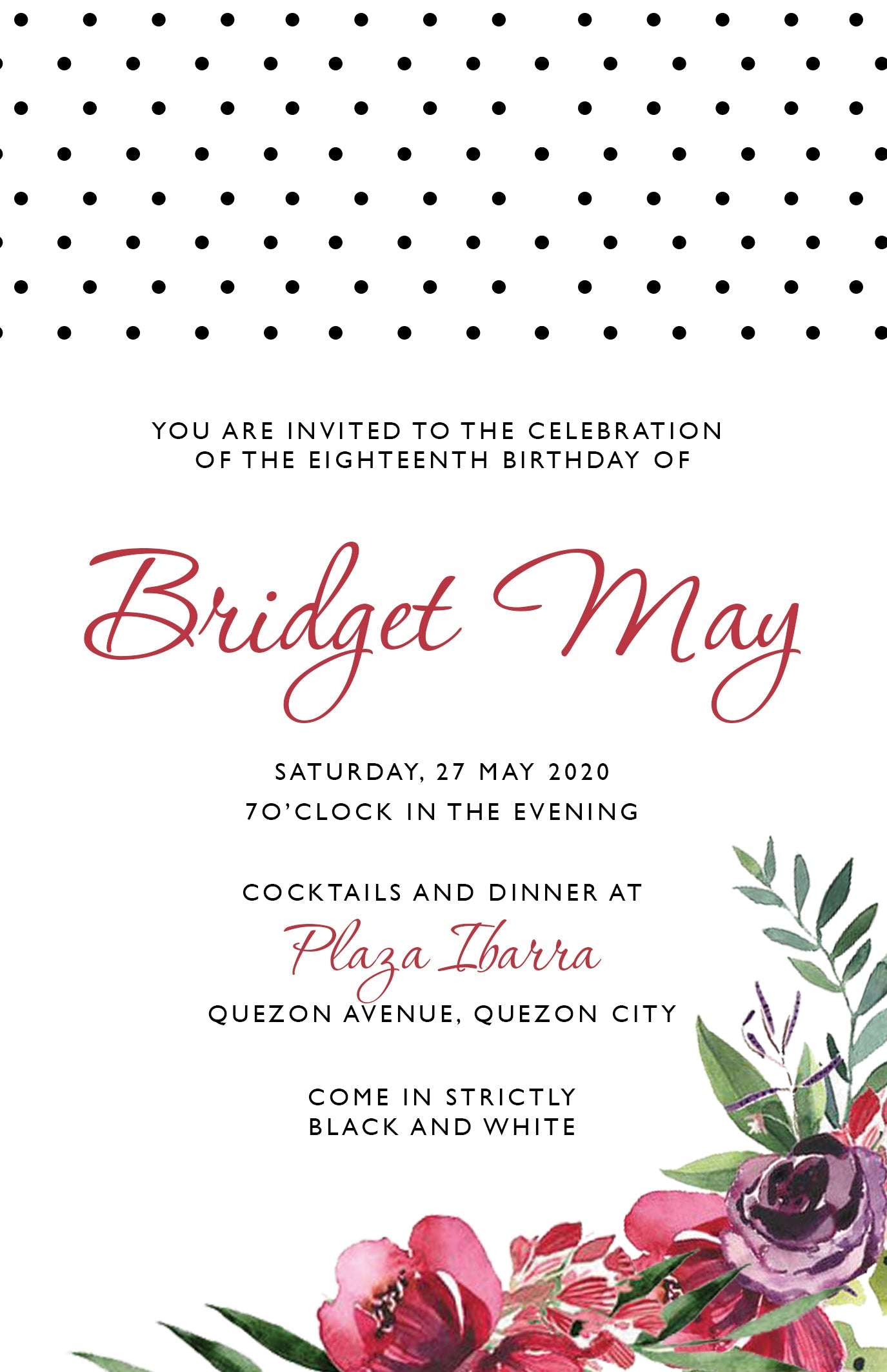 May Debut E-Invite
