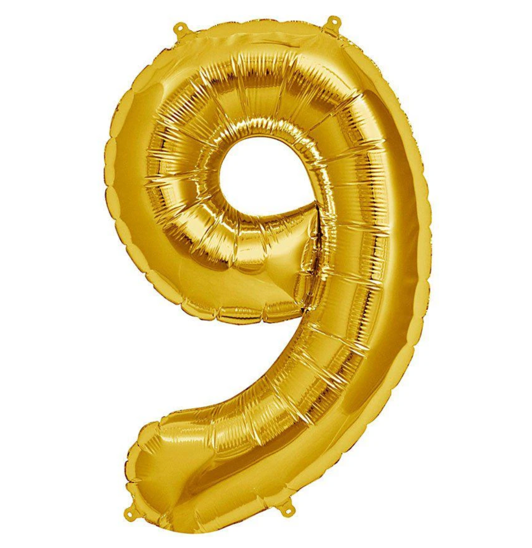 Number Gold Foil Balloons