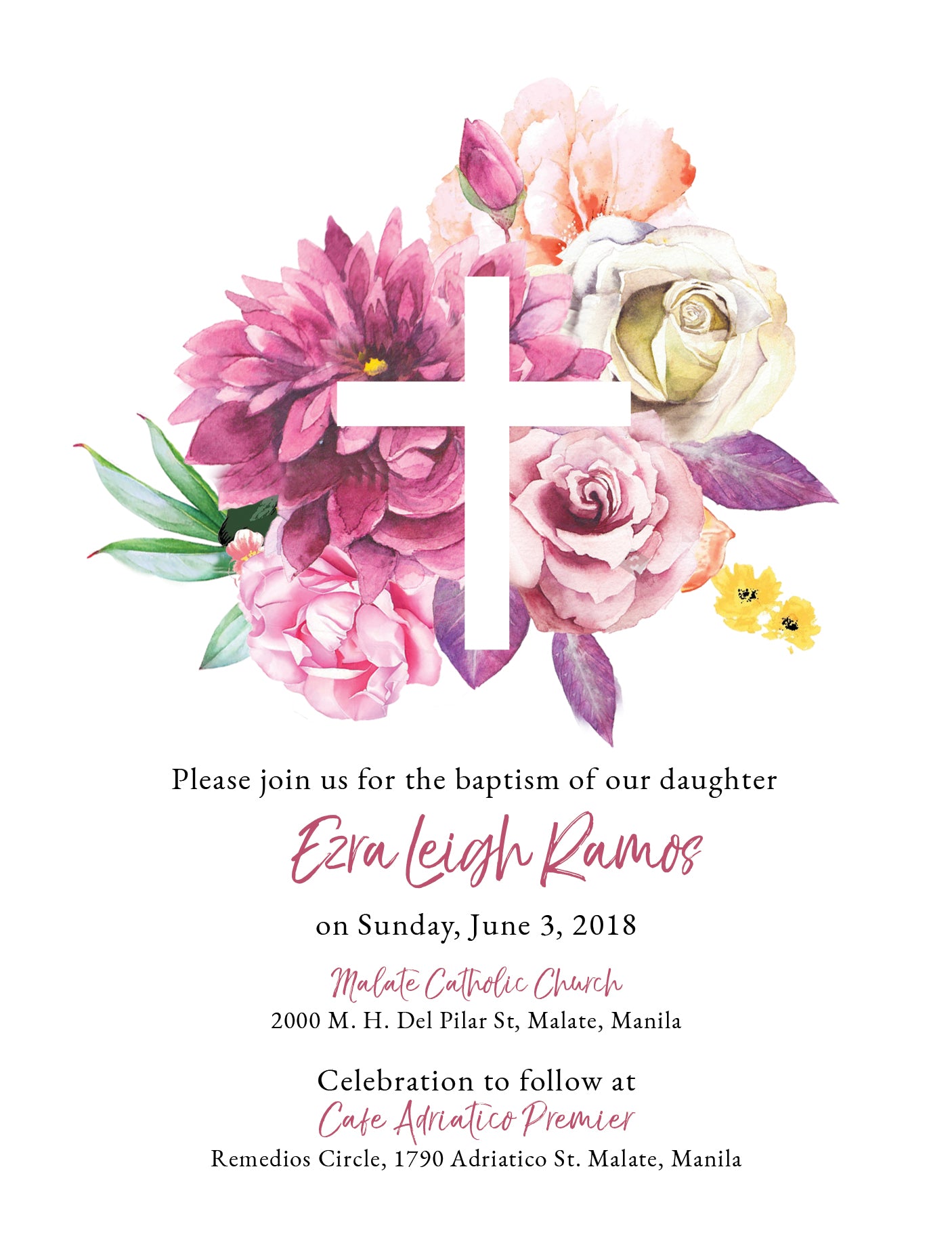 Ezra Christening Invitation