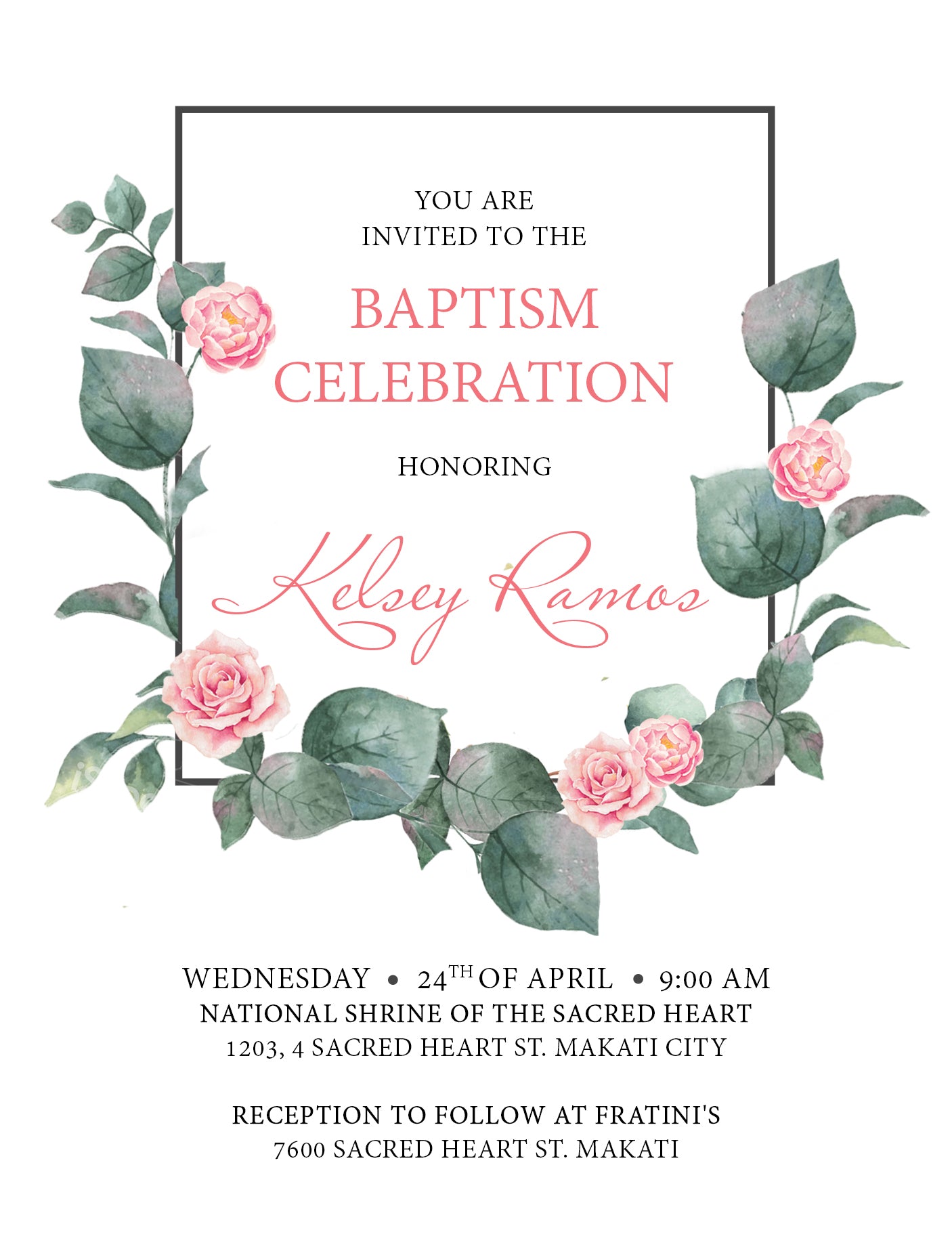 Kelsey Christening Invitation