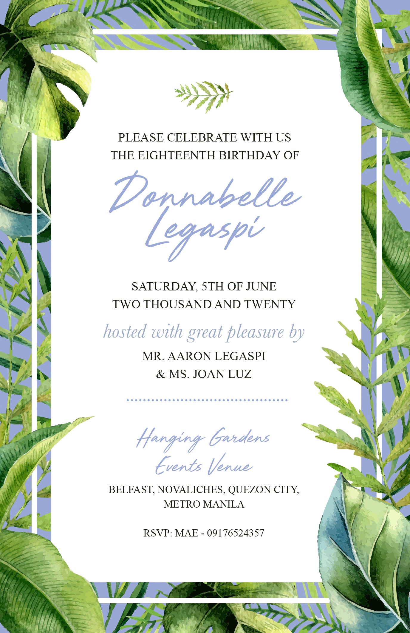 Donna Debut Invitation