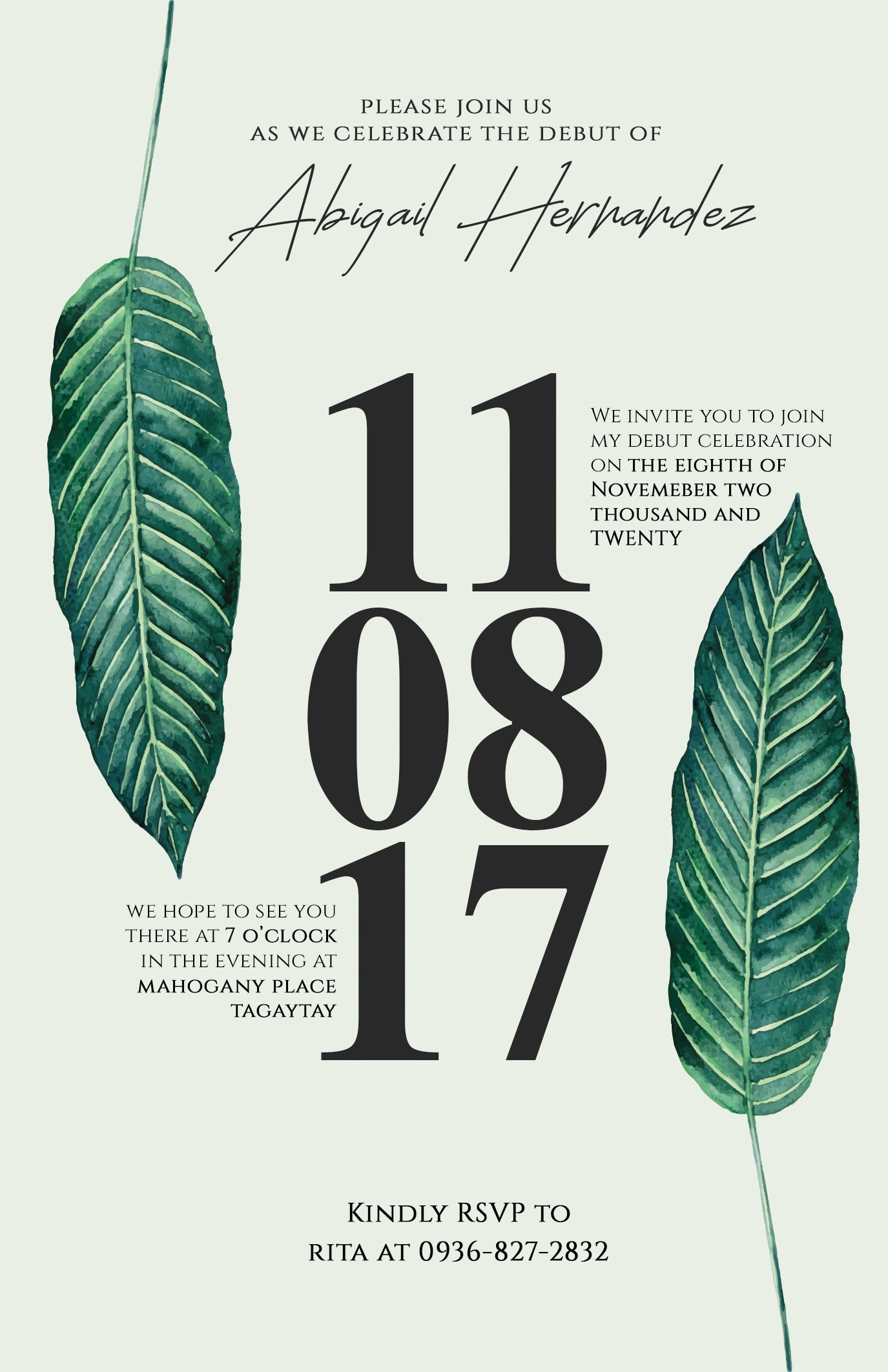 Abigail Debut E-Invite