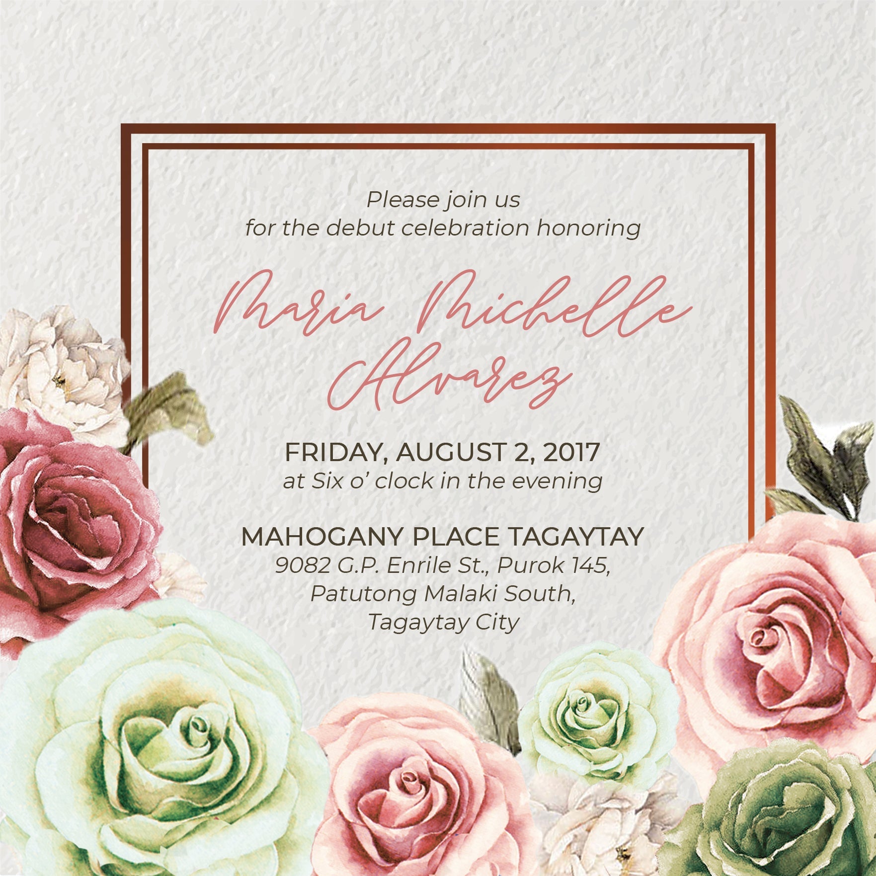 Maria Debut E-Invite