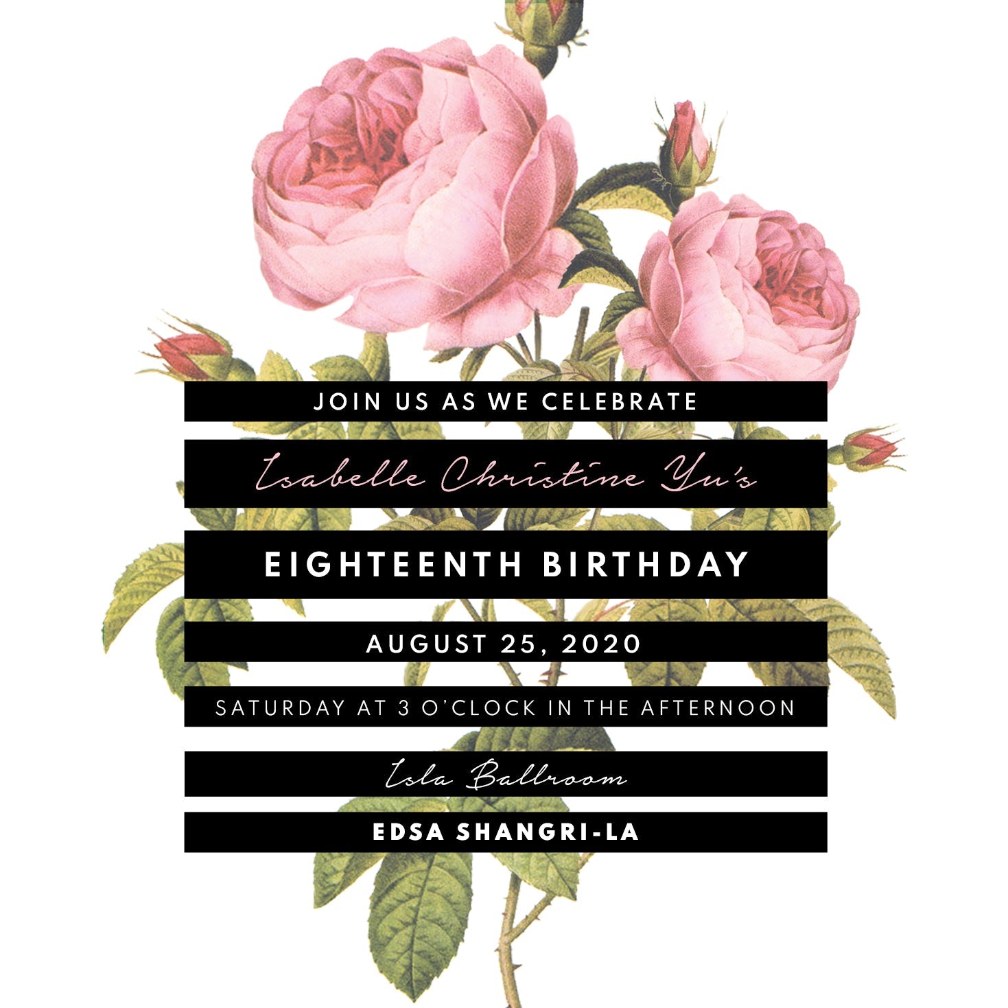 Isabelle Debut E-Invite