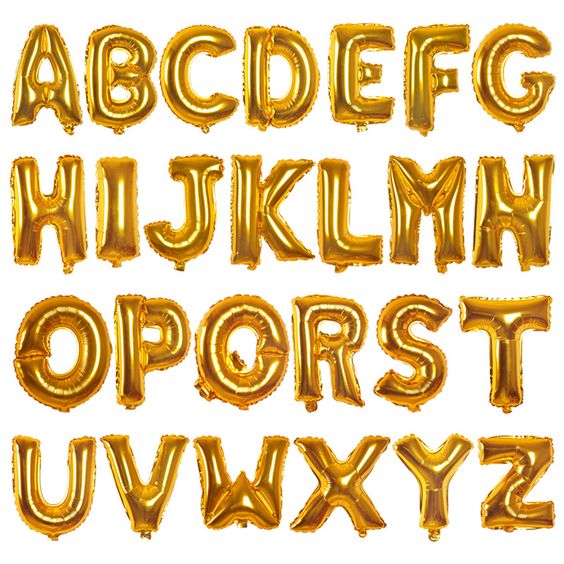 Alphabet Gold Foil Balloons