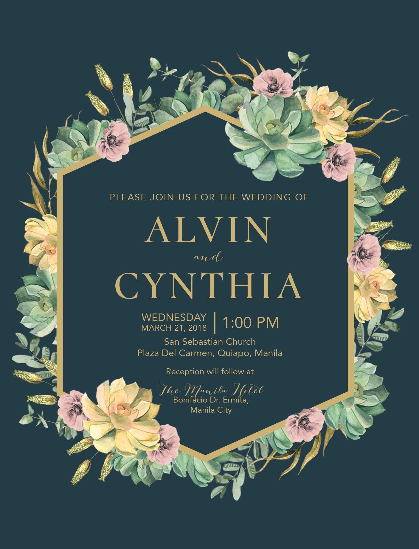 Crysanthemum Wedding Invitation