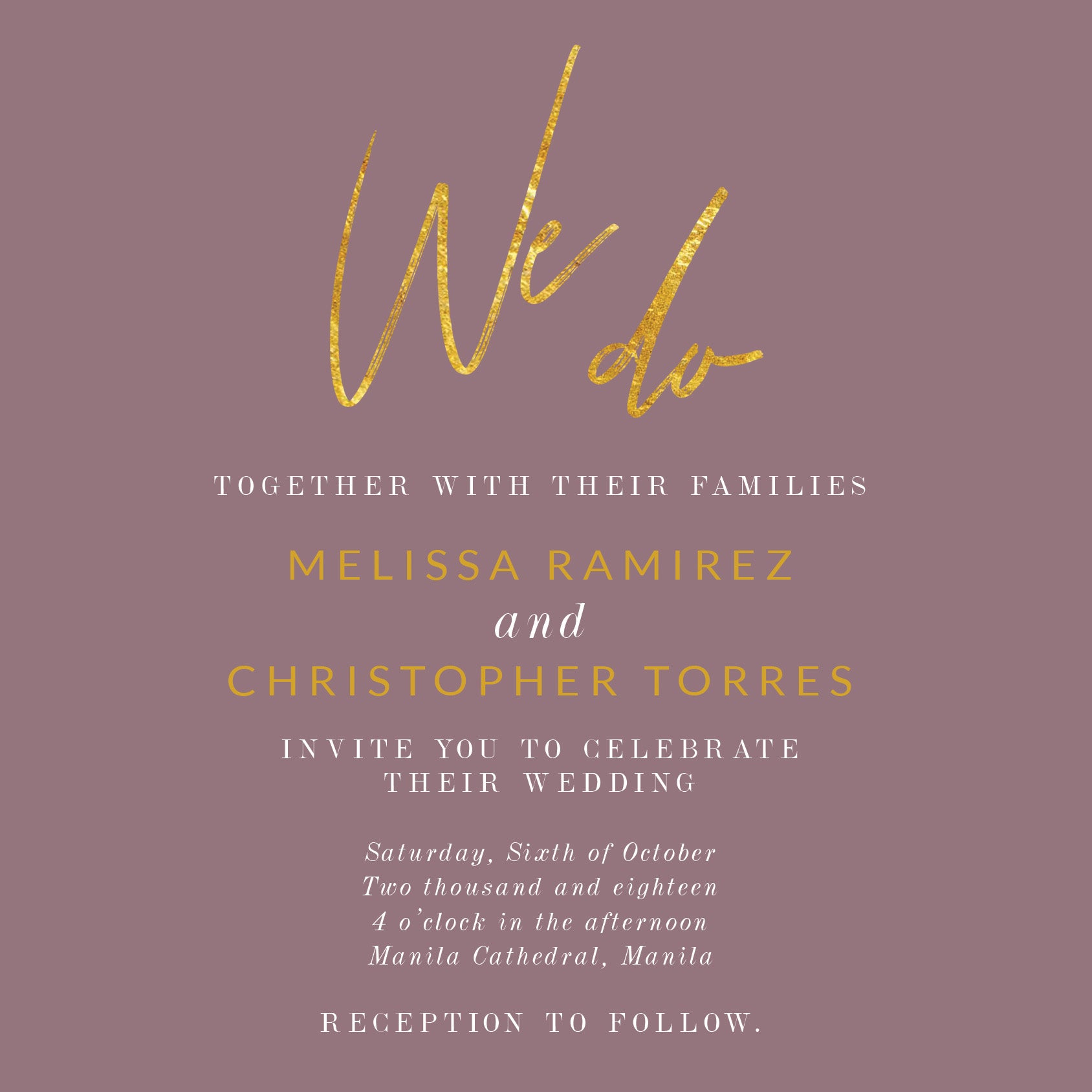 Midas Wedding Invitation
