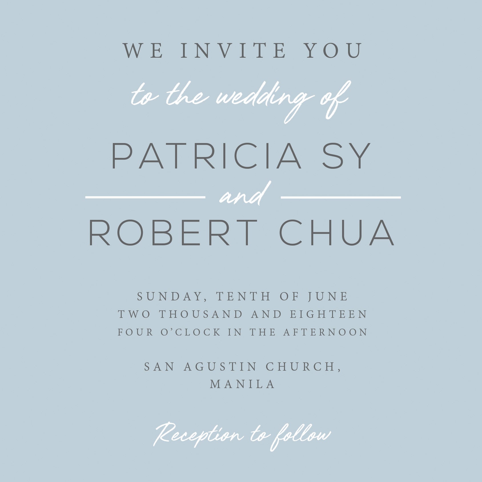 Sky Wedding Invitation