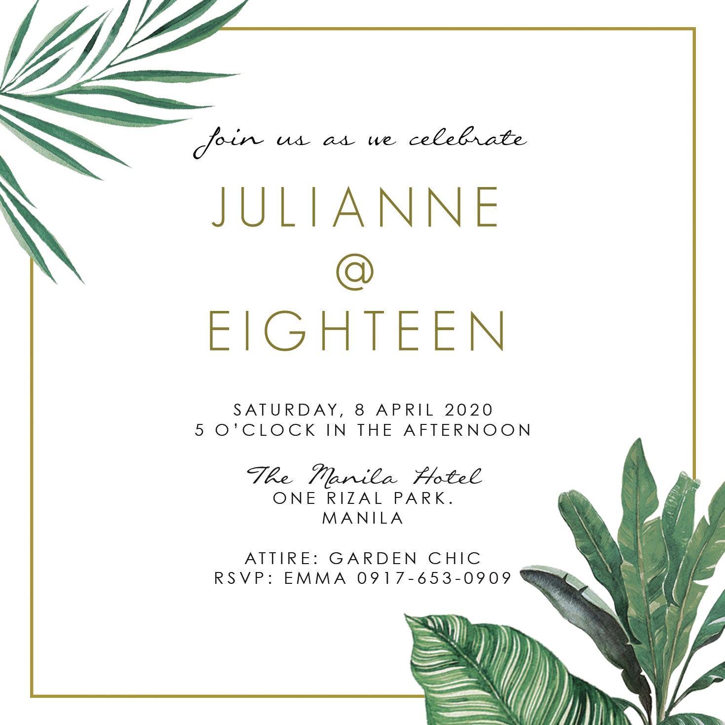 Julianne Debut Invitation