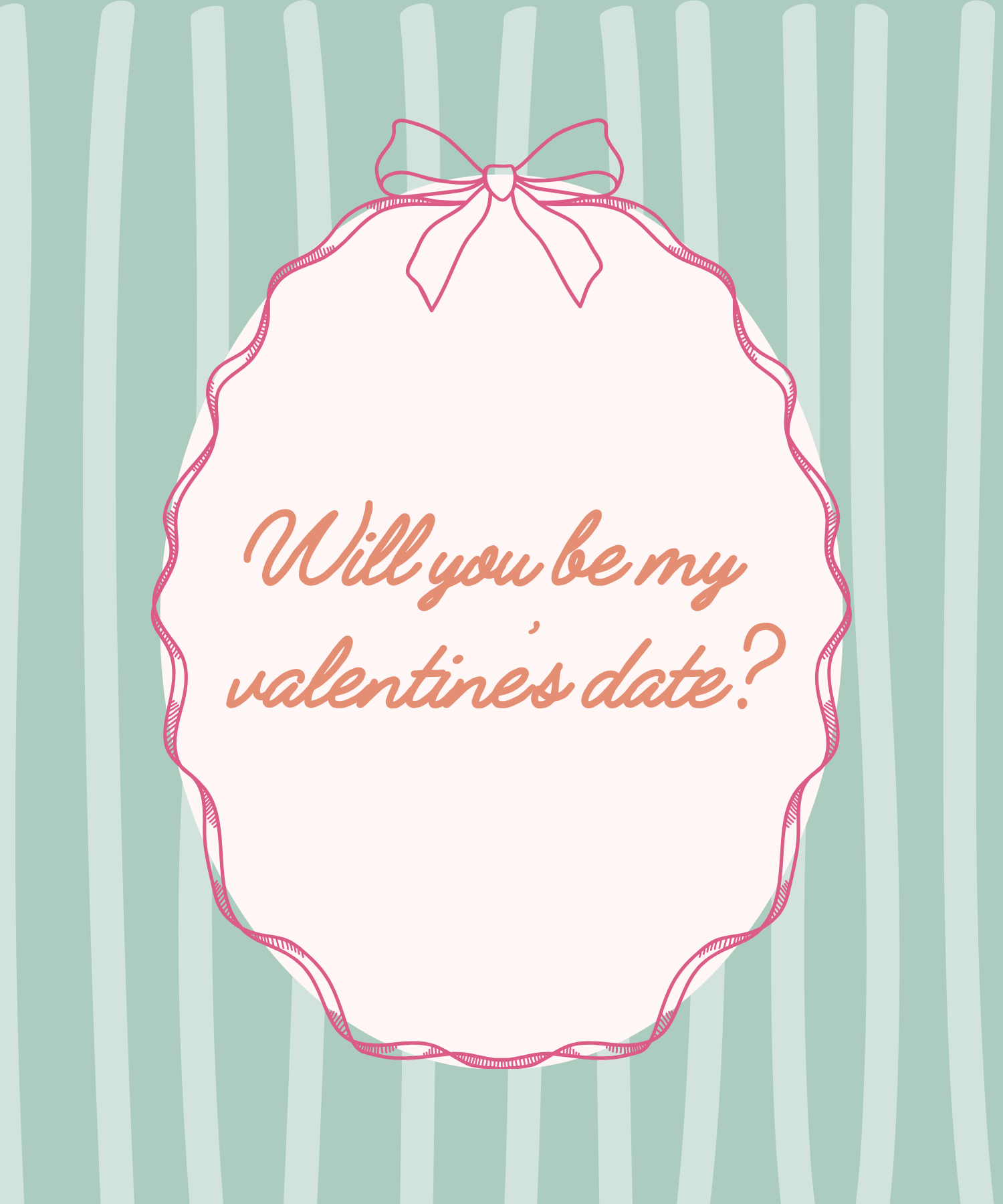 Will You Be My Valentine (Blue) Greeting Card