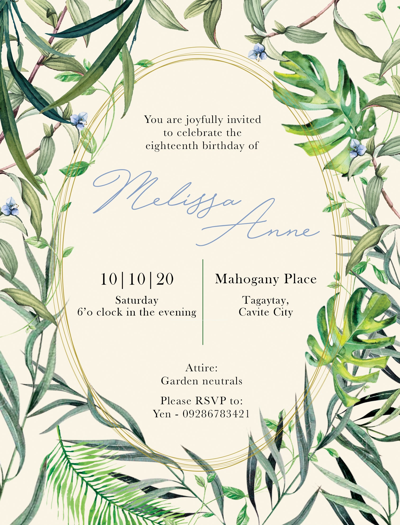 Melissa Debut Invitation