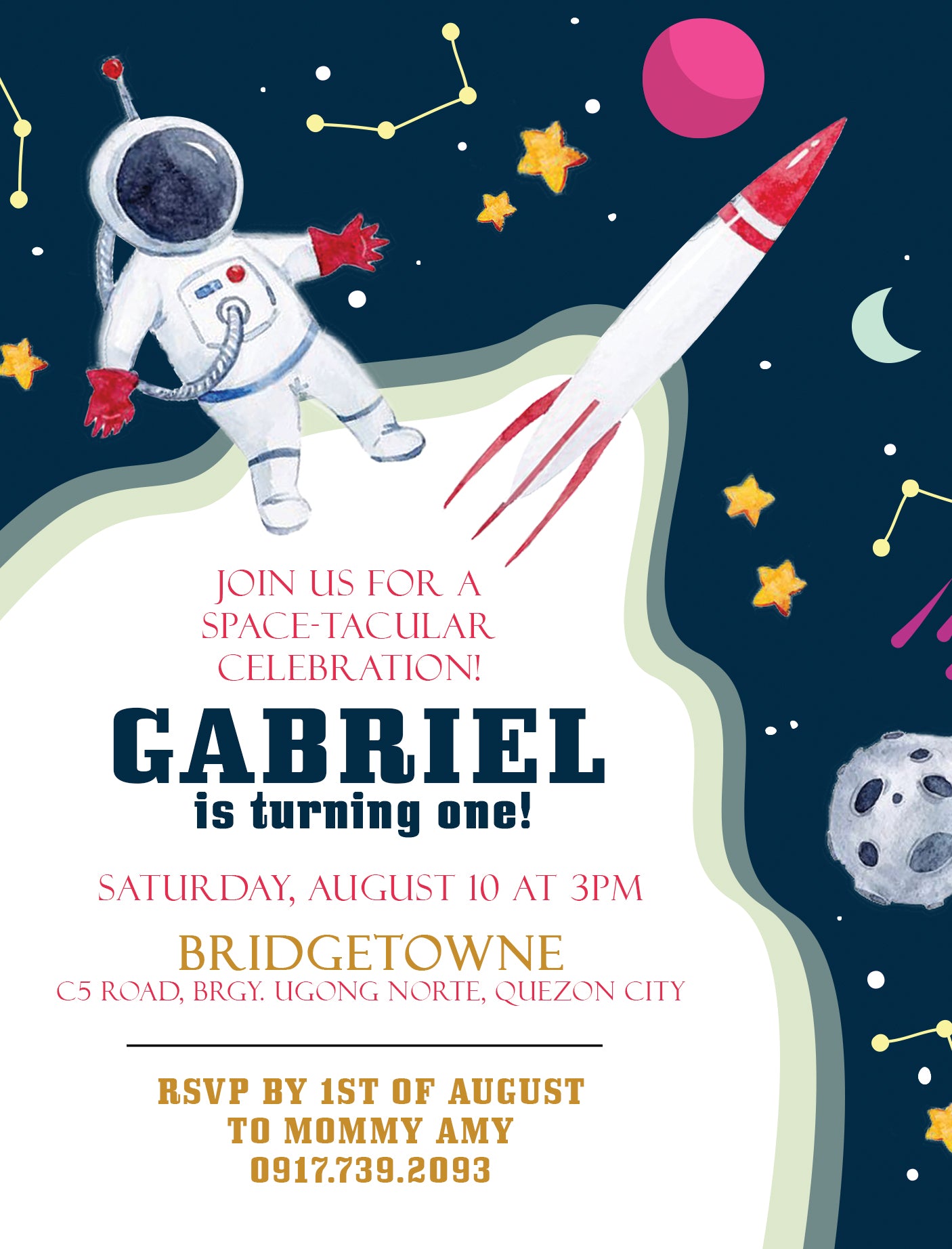 Space Birthday Invitation