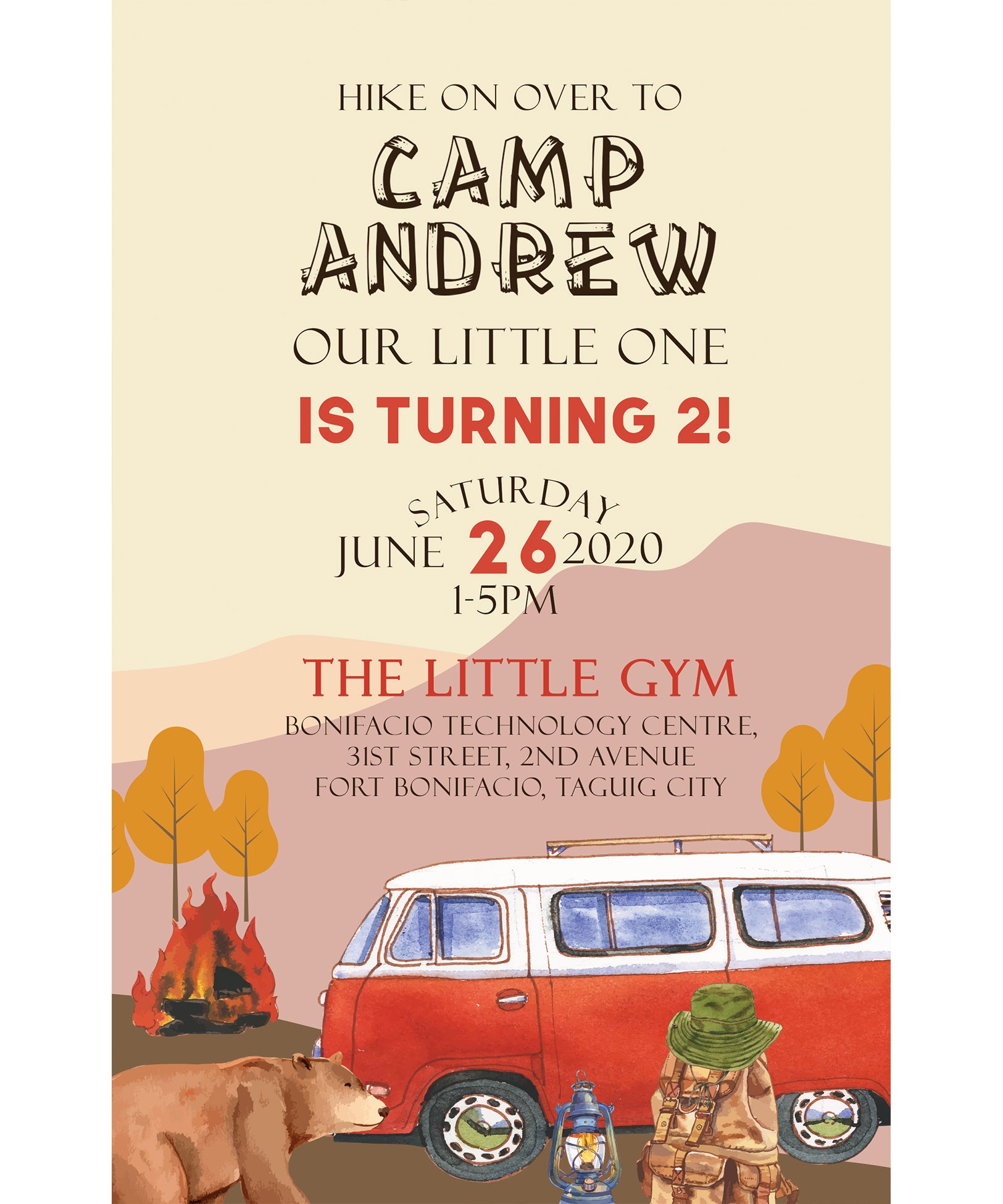 Camp Birthday Invitation