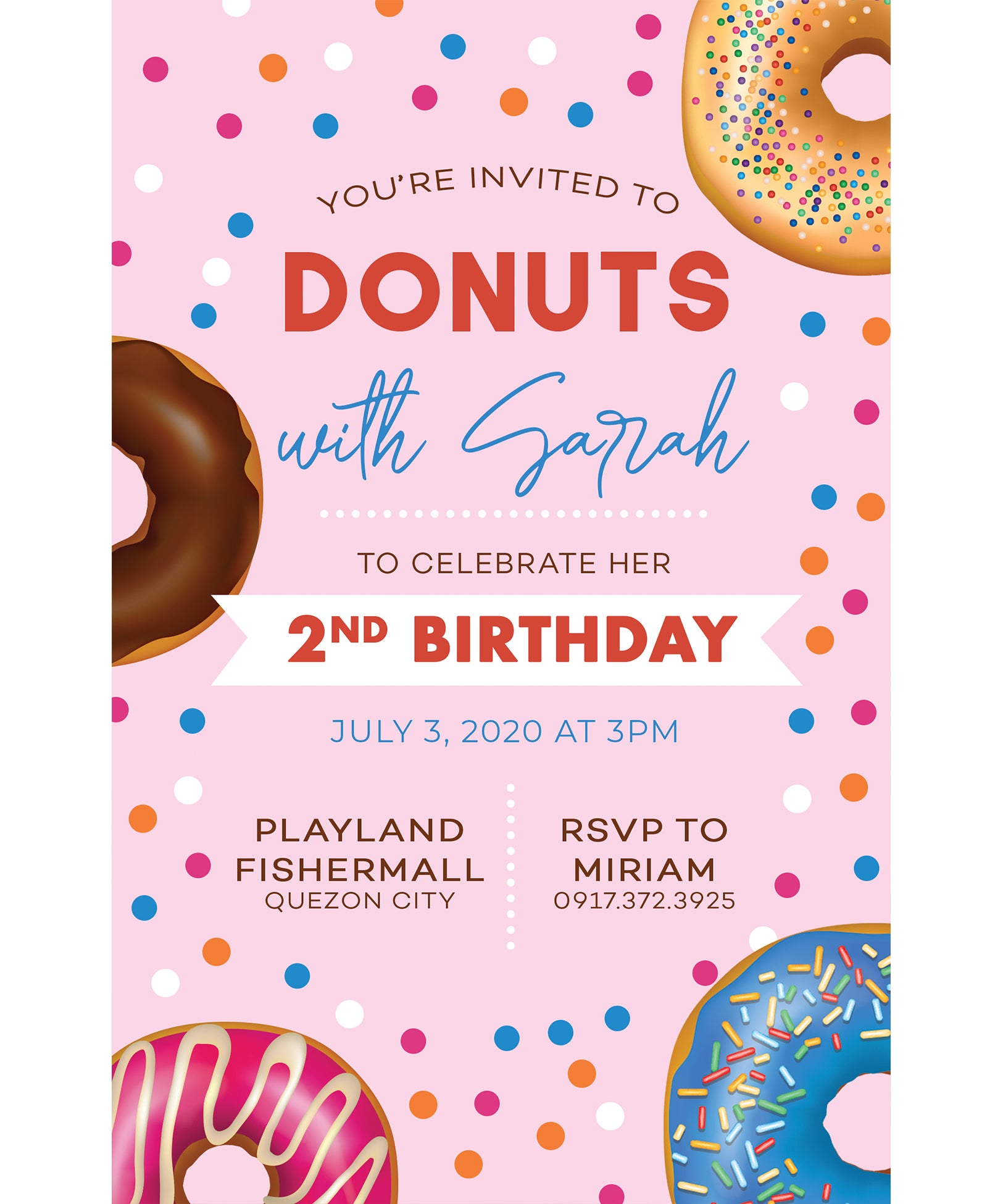 Donuts Birthday Invitation
