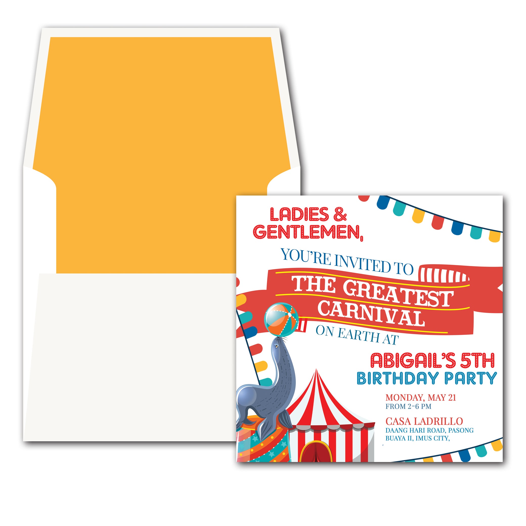 Circus Birthday Invitation