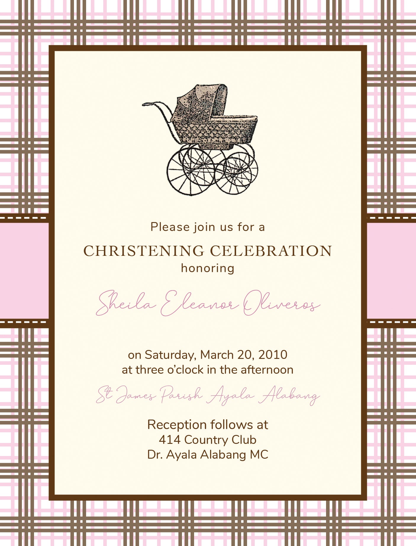 Sheila Christening Invitation