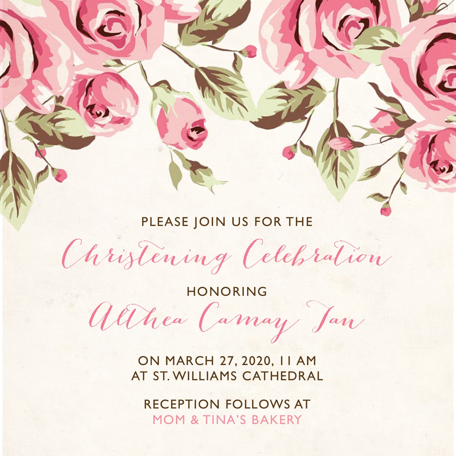 Althea Christening Invitation