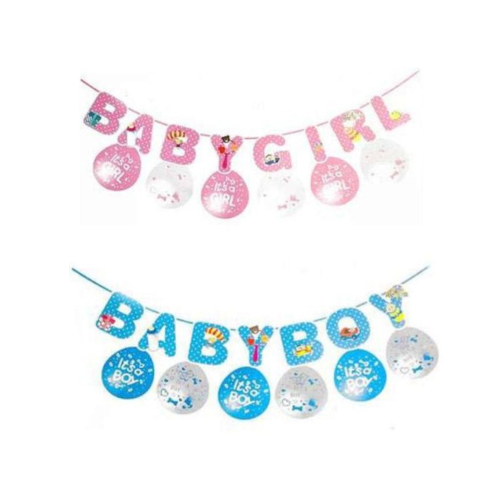 Baby Girl/Boy Bunting and Balloon Set