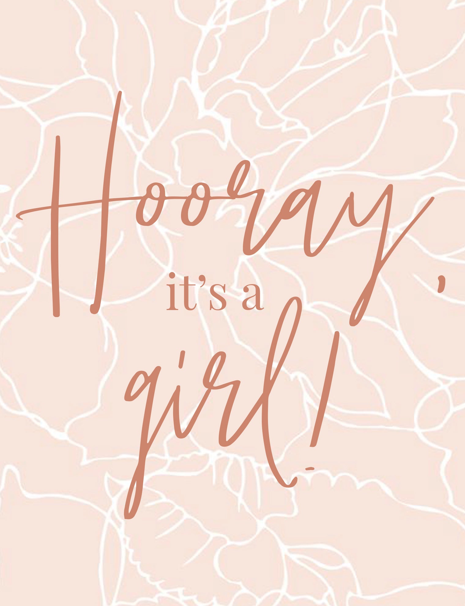 Horray! It's a Girl Greeting Card