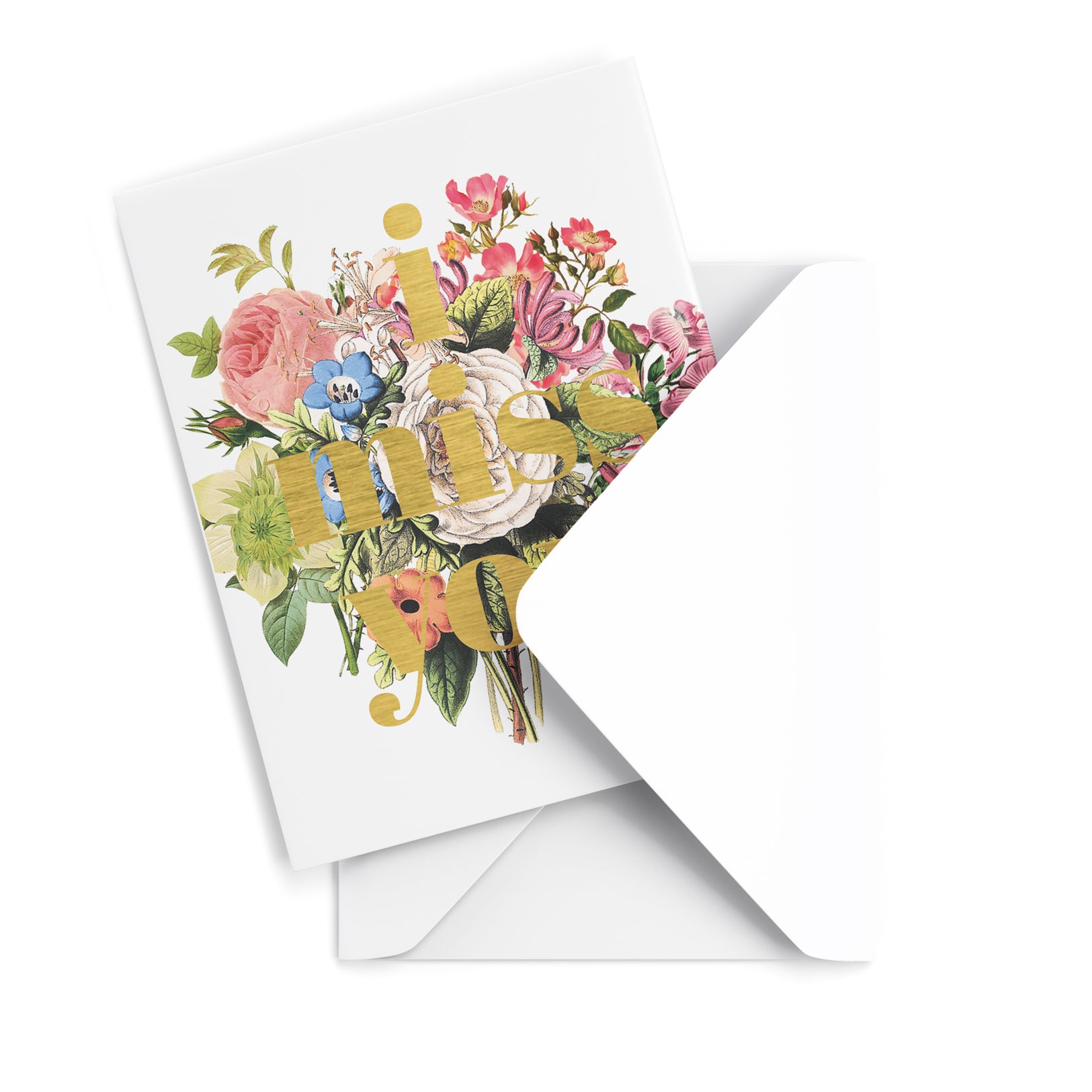 Floral I Miss You Greeting Card