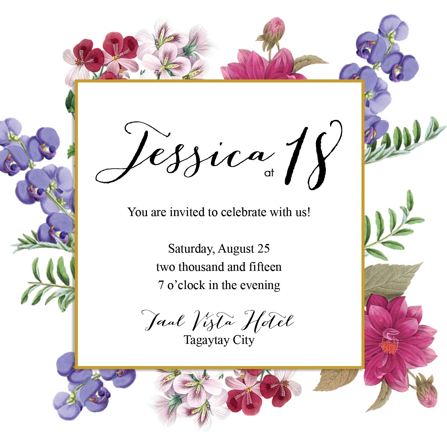 Jessica Debut Invitation