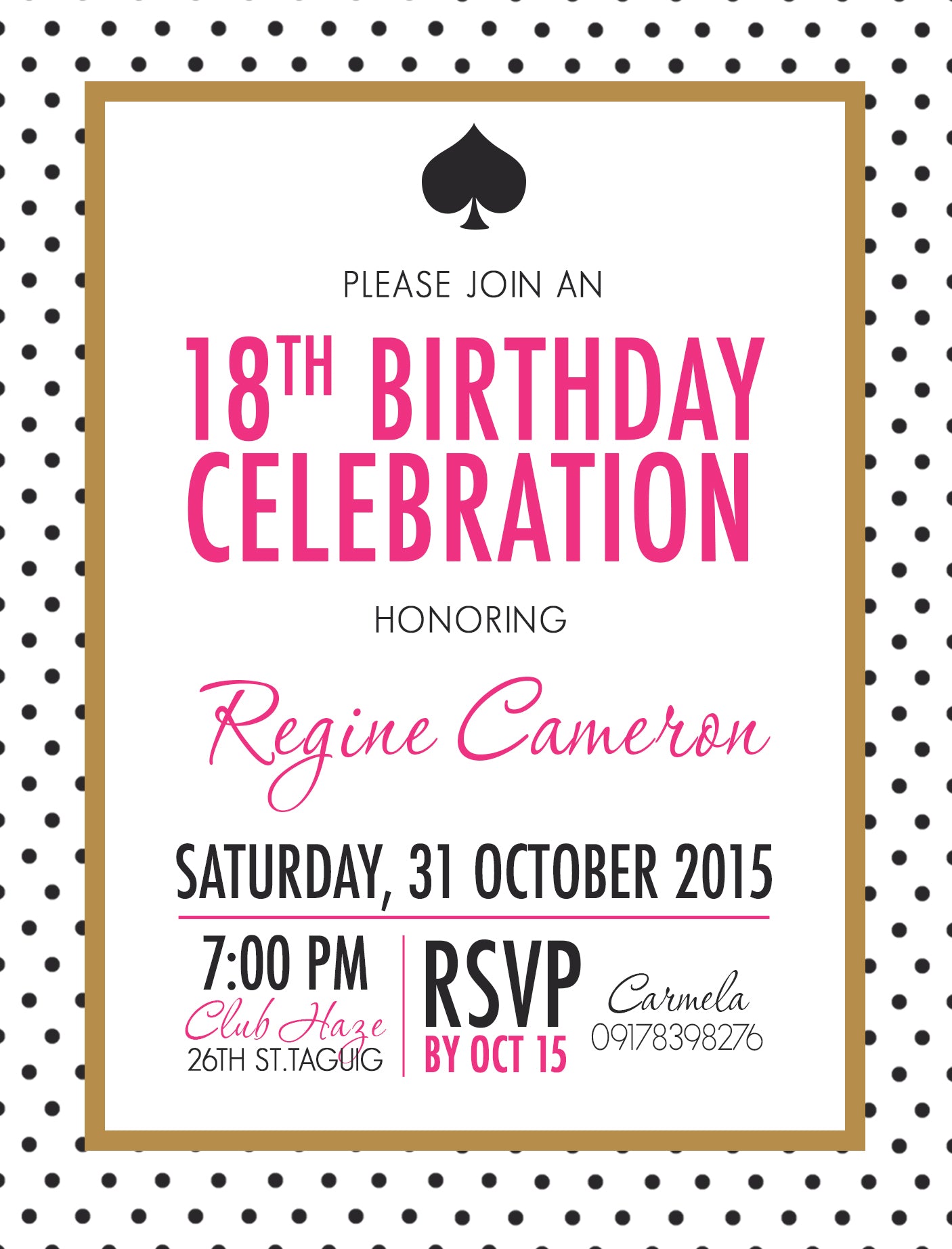 Regine Debut Invitation