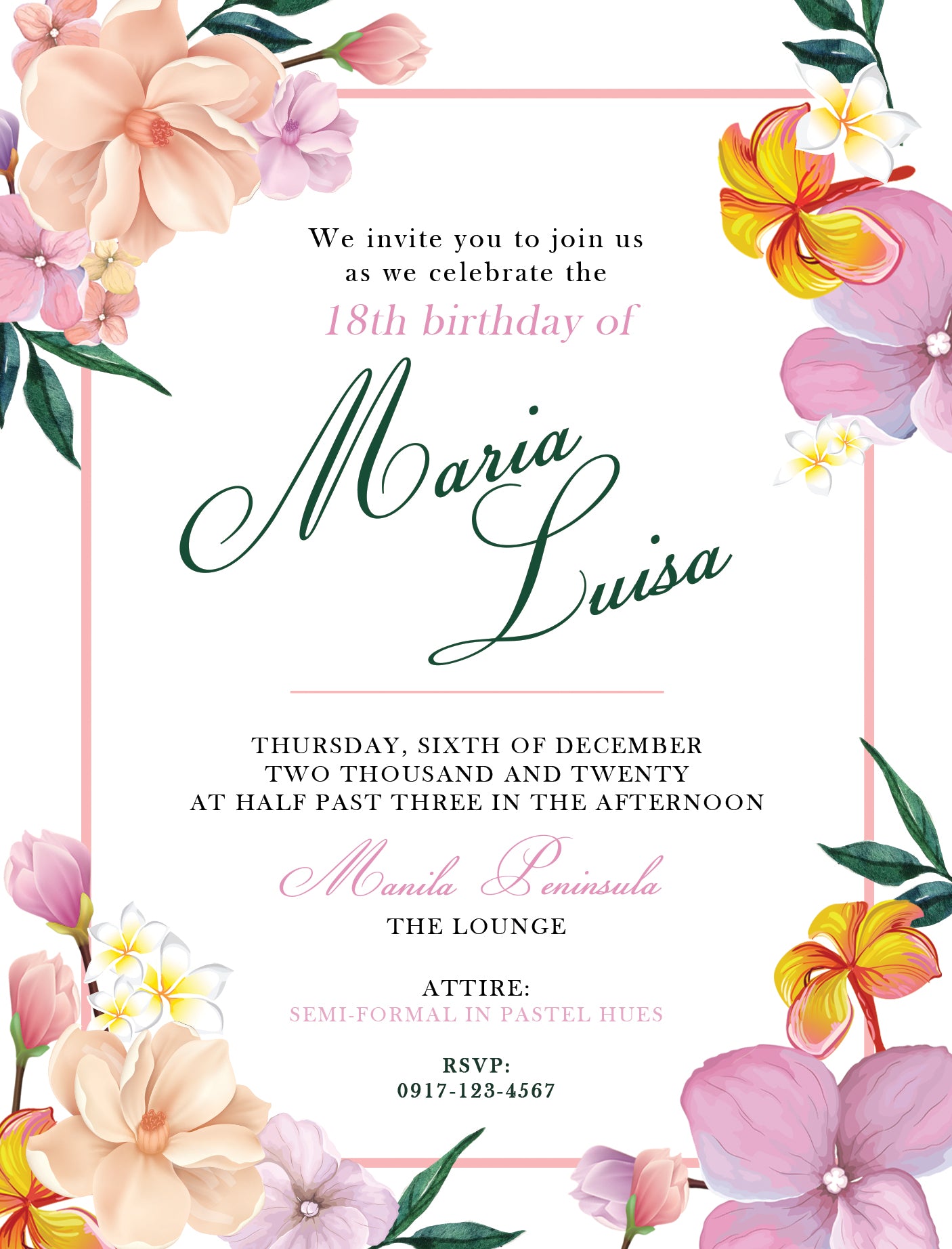 Luisa Debut Invitation