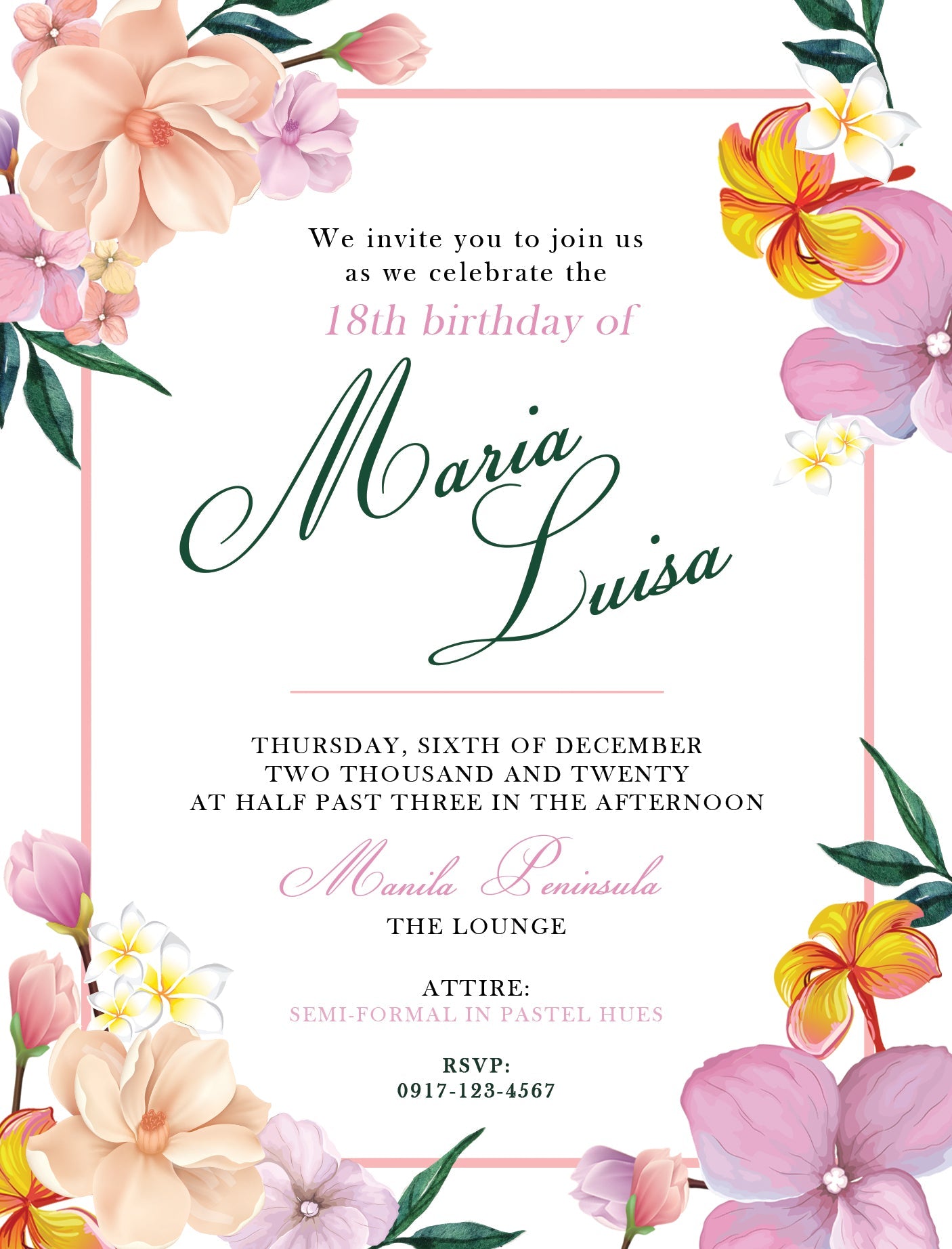 Luisa Debut E-Invite