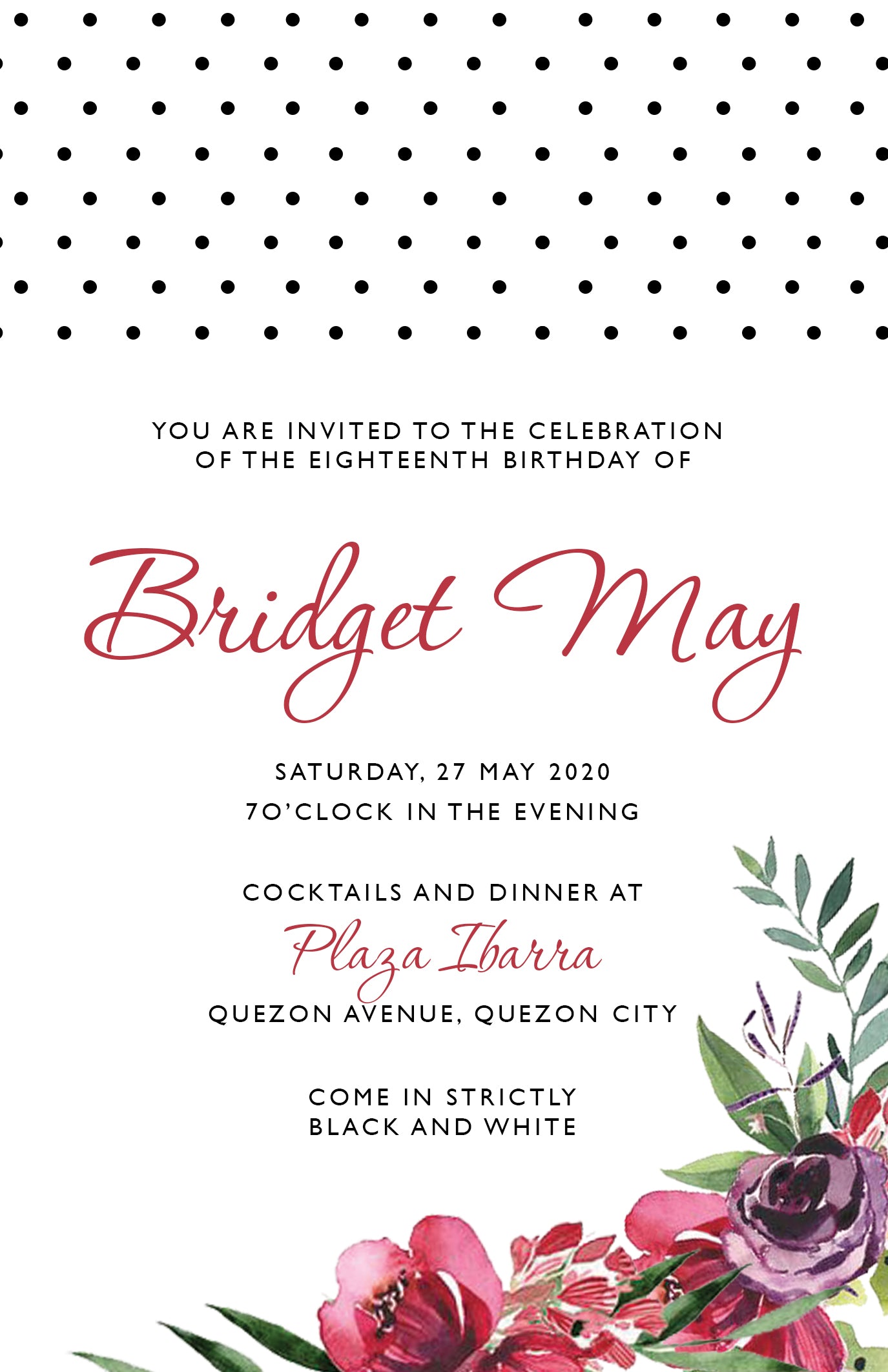 May Debut Invitation