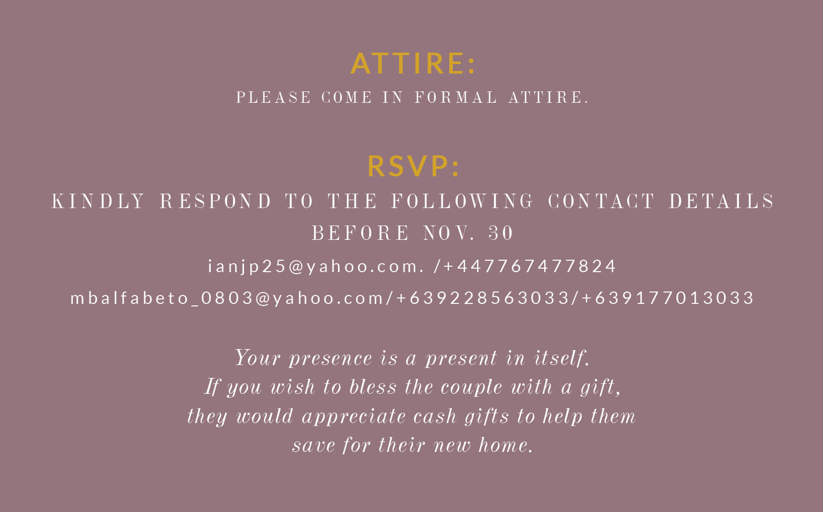 Midas Wedding Invitation