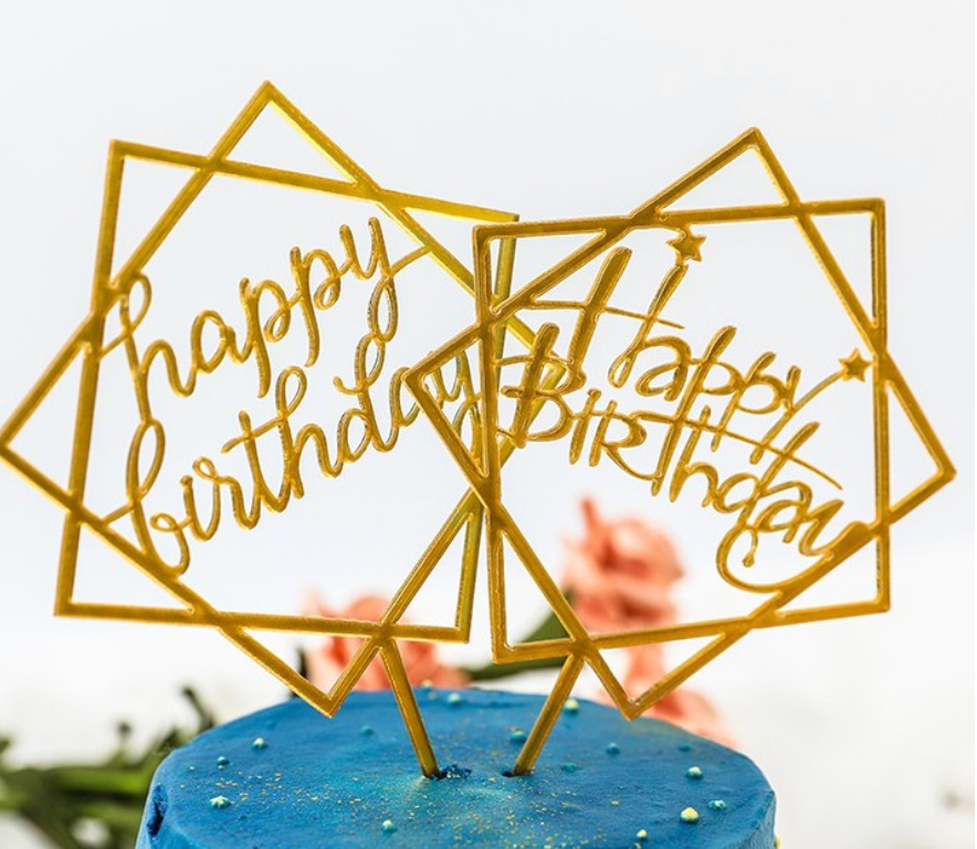 Travel Happy Birthday Acrylic Cake Topper