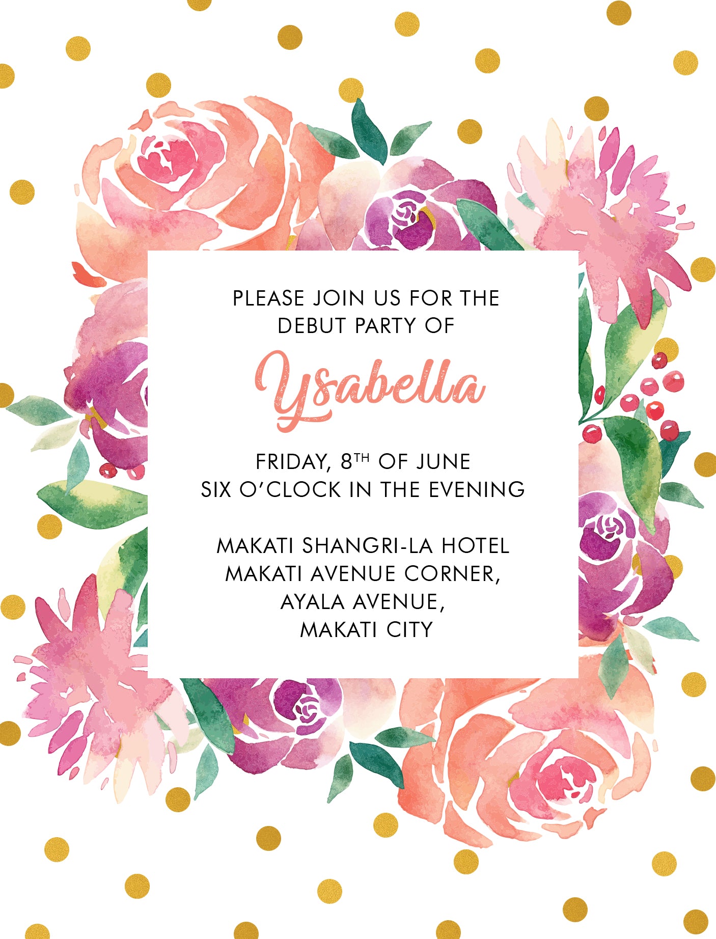 Ysabella Debut Invitation