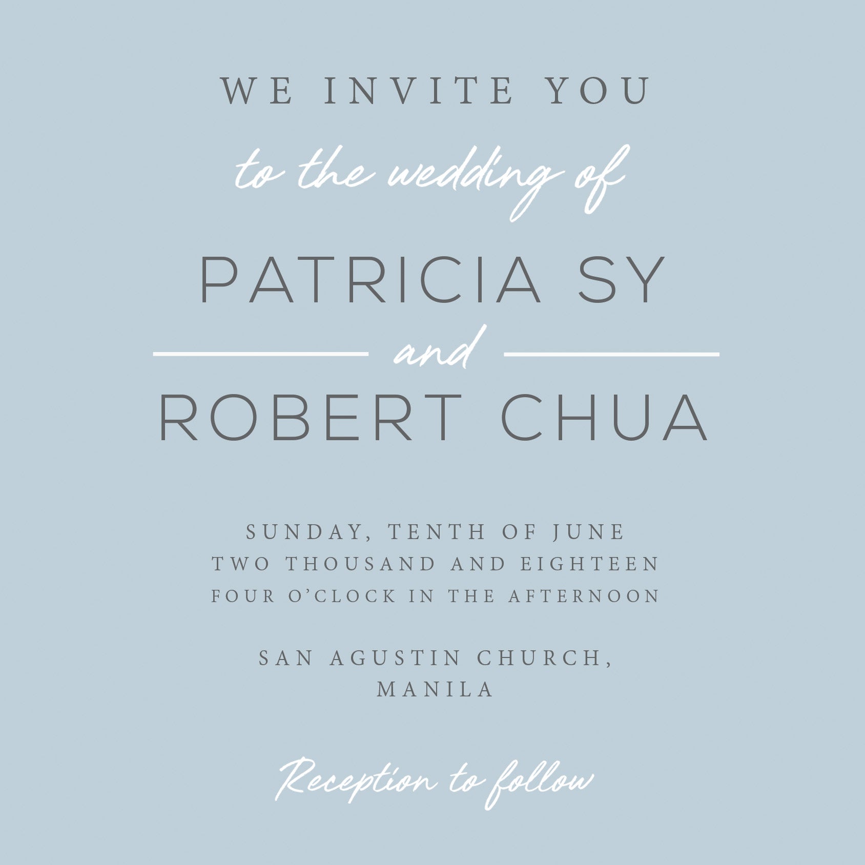 Sky Wedding Invitation