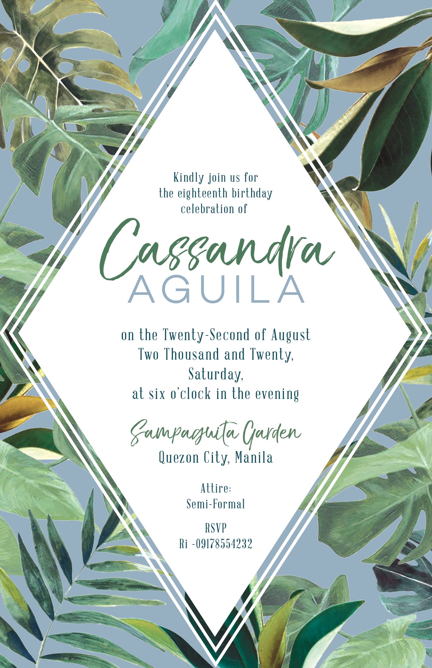 Cassandra Debut Invitation